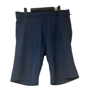 Split Men’s Golf Shorts 10” inseam Navy/Heather flat front Size 32 hiking tennis
